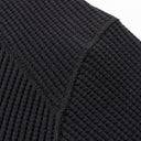 Black Waffle Mid-Neck Crew Sweatshirt