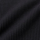 Black Waffle Mid-Neck Crew Sweatshirt