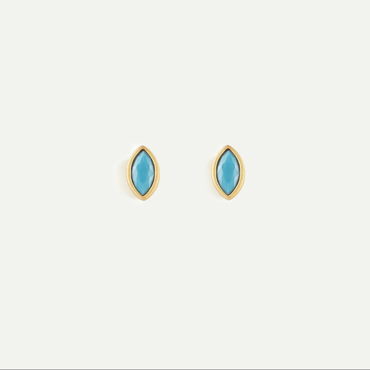 Turquoise Elliptical Stud Earrings