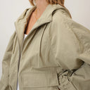 Green Hooded Windbreaker