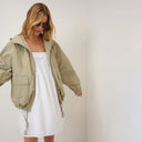 Green Hooded Windbreaker