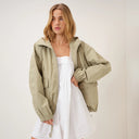 Green Hooded Windbreaker