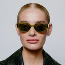 Light Olive Transparent Winnie Sunglasses