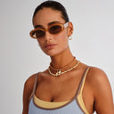 Gold Pearl Work It Sunglasses