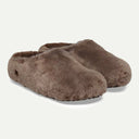 Gray Taupe Shearling Wrapped Amsterdam Sandal