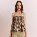 Cardamon Check Azalea Cami