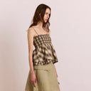 Cardamon Check Azalea Cami