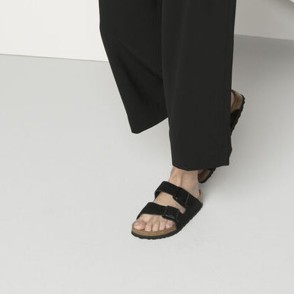 Birkenstock Arizona Black Suede Narrow Sandals