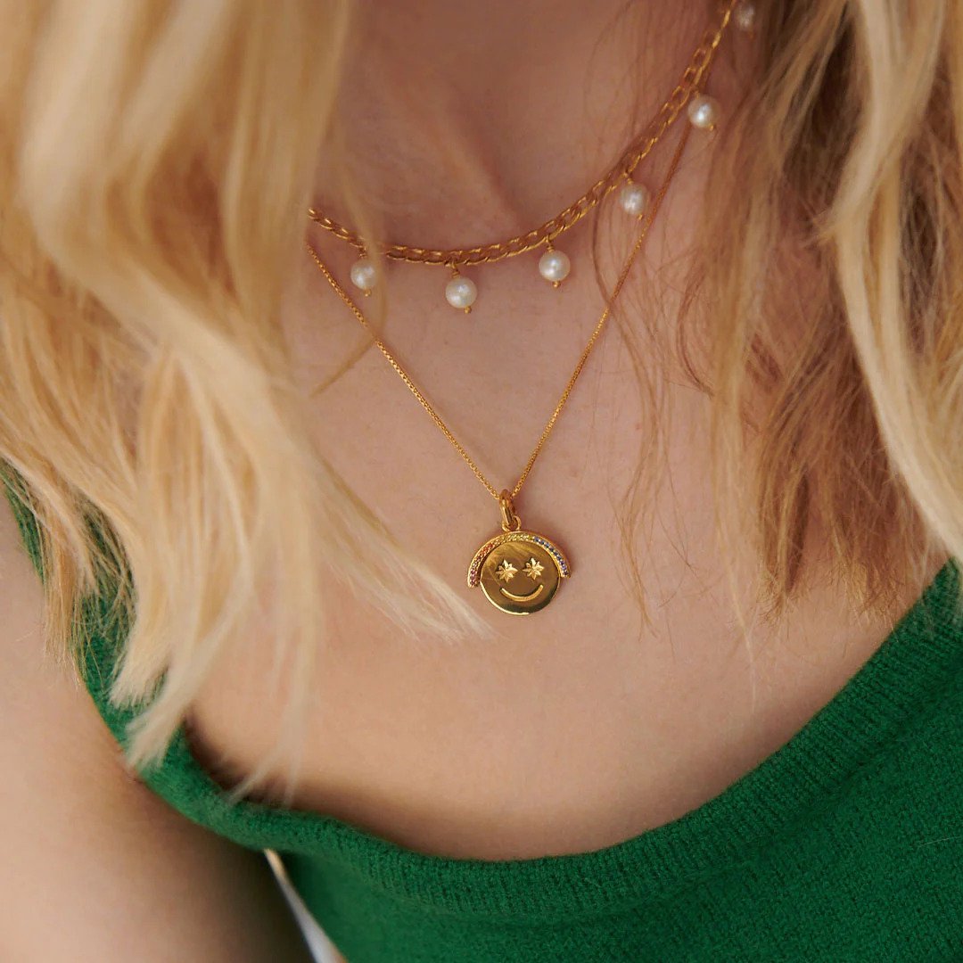 Rachel Jackson Happy Face Spinning Necklace